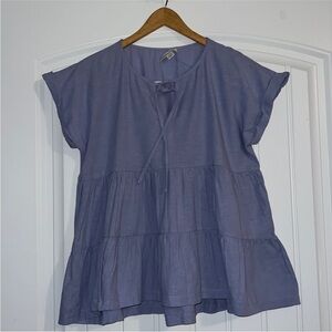 NWT American Eagle Babydoll tiered Ruffle Top S